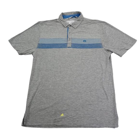 Travis Mathew Shirt Mens M Gray Short Sleeve Button Embroidered Logo Knit Polo - Picture 1 of 16